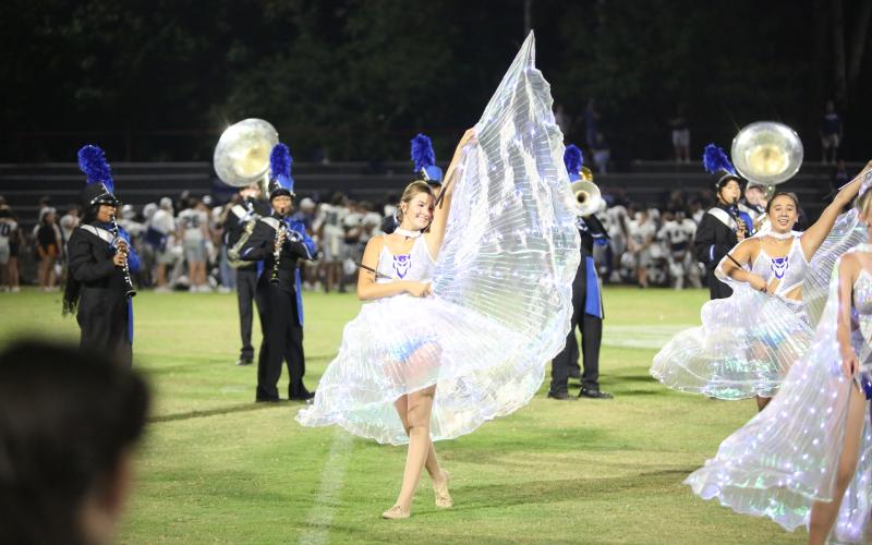 Lake Chandler performs during the Blue Devil Band’s postgame show. (Photo by Wells)