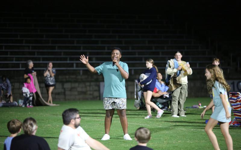 At the Oct. 7 watch party in the Granite Bowl, Fortson thanks all who came out to support him. (Photo by Wells)