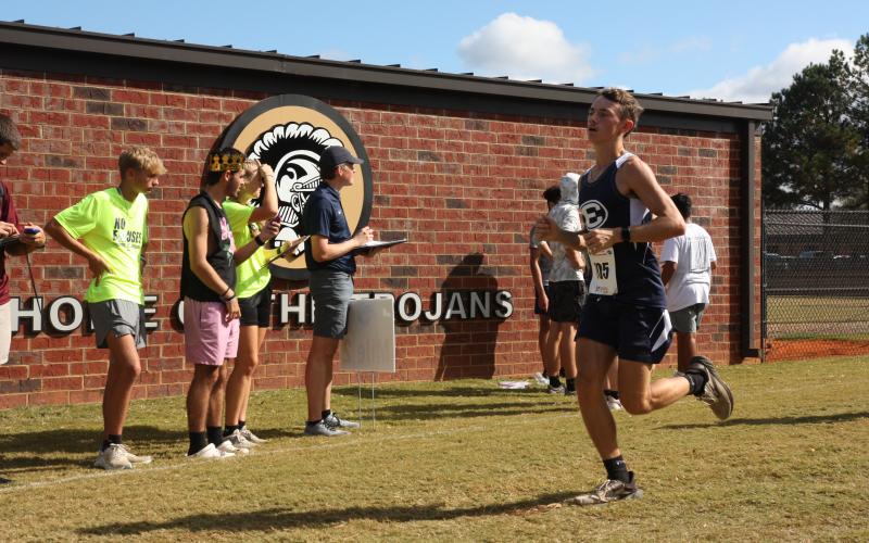 Dakota Toole led the Blue Devils after finishing 14th in the state at the GHSA State Championship meet in Carrollton Nov. 8. Toole’s 14th-place finish helped the Blue Devils finish as the No. 6 team in the state. (Photo by Kennedy Ray)
