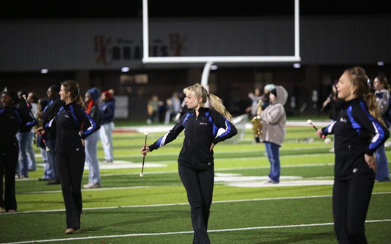 Sydney Prince performs during halftime of the second-round playoff game against Heard County Nov. 22. (Photo by Wells)