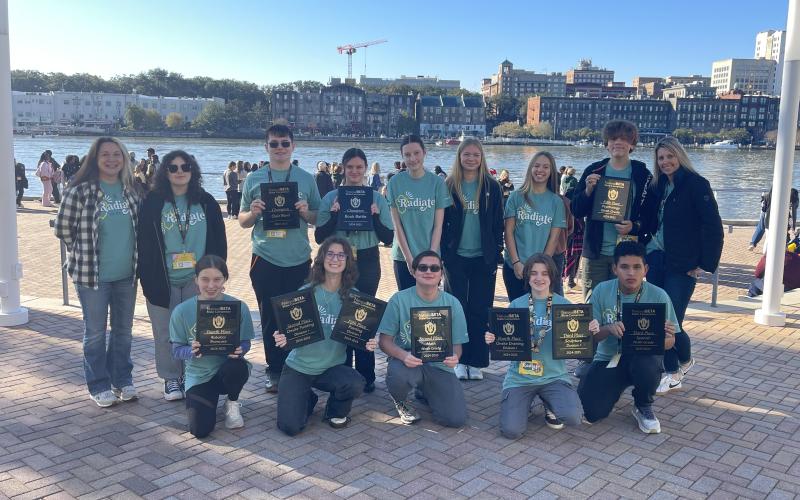 Attending this year’s state convention were (front row, L-R) Jaleigh Partain, Kennedy Ray, Adrian Jenkins, Kaylee Harvey and Brandon Jave. (Back row): Megan Ray, Avery Gaddy, Tristan McCall, Hannah Brogdon, Peyton Roach, Caraleigh Brown, Ayden Evans, Jibril Engelhardt and Marie Roach. (Photo submitted by Kennedy Ray)
