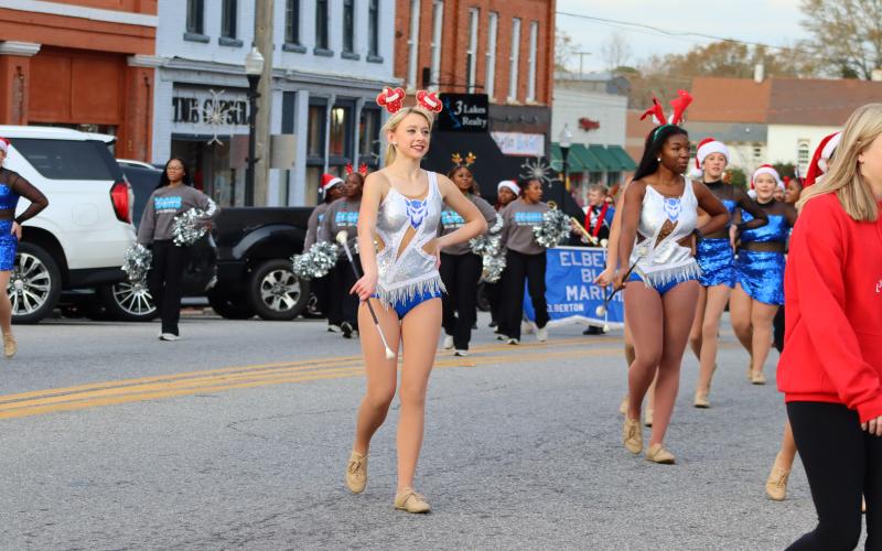 ECCHS majorette Sydney Prince twirled with the rest of the majorettes during the parade. (Photo by Weeks)