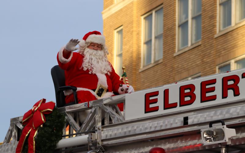 Santa traveled not by sleigh, but by fire engine during the parade. (Photo by Weeks)