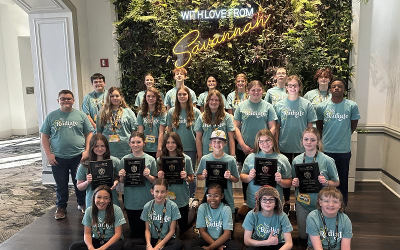 Attending this year’s state convention were (front row) Gracie Madrigal, Zola Graves, Myla Hood, Cooper Jenkins &amp; Jameson Adams. (Second row) Sequoia Singleton, Reagan Mashburn, Sophie Black, Levi Wiles, Reese Oakley &amp; Nevaeh Dudley. (Third row) Ori Williams, Emma Englehardt, Chloe David, Savannah Adriance, Lilyian Adams, Amy Norman, Payton Evans &amp; Avery Newman. (Back row) Brantley Stanley, Kamdyn Kurtz, Harrison Ray, Kelsie Vickery, Seeley Stelter, Mason Goodwin &amp; Delilah Clements. (Photo by Marie Roach)
