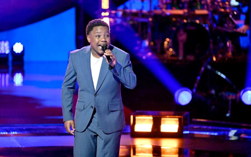 Elbert County's Jaukeem Fortson performs Michael Jackson's "Man in the Miror" during the Nov. 25 episode of NBC'S 'The Voice." (Photo courtesy of Griffin Nagel - NBC)