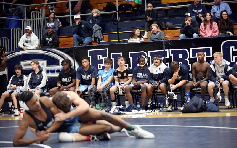The Elbert County Blue Devils wrestling team is scheduled to compete for a spot in the State Championship Duals during the Area 8A Dual Championships in the Inferno Jan. 11. (File photo by Wells)
