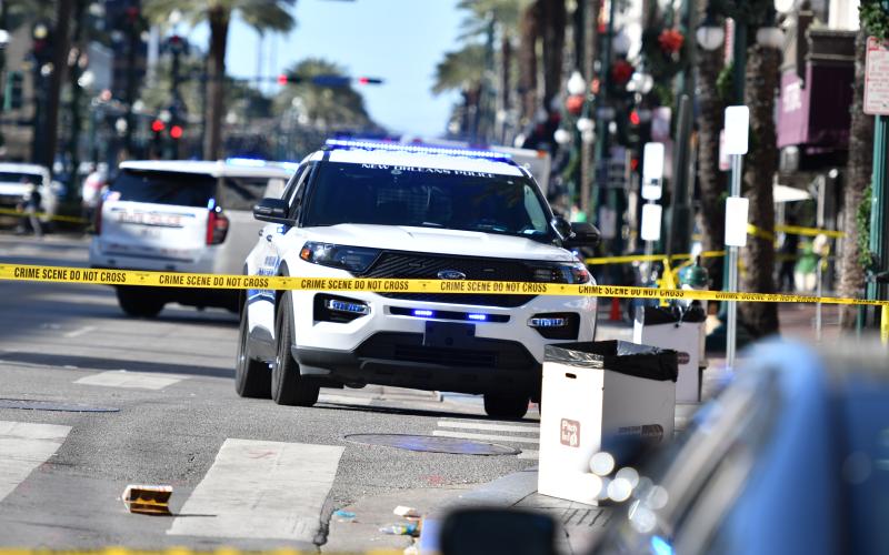 New Orleans Police Department along with other agencies are involved in an ongoing investigation regarding the attack that killed 15 people and injured dozens more on Bourbon Street on the morning of Wednesday, Jan. 2. (Photos by Wade Cheek/CNI News Service)