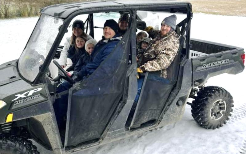 The Williams Crew is well-equipped to traverse the snowy terrain. (Photo submitted by Katelin Williams)