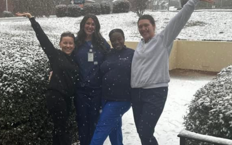 Elbert Memorial Hospital nurses Ande Gunter, Kourtney Bone, Tanesha Oliver and Madison Hart. (Photo submitted by Ande Gunter)