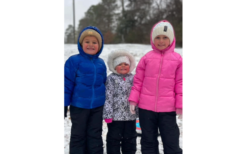 Jon-Wells, Mary-Blair and Anna-Gray Seymour in Bowman. (Photo submitted by Megan Seymour)