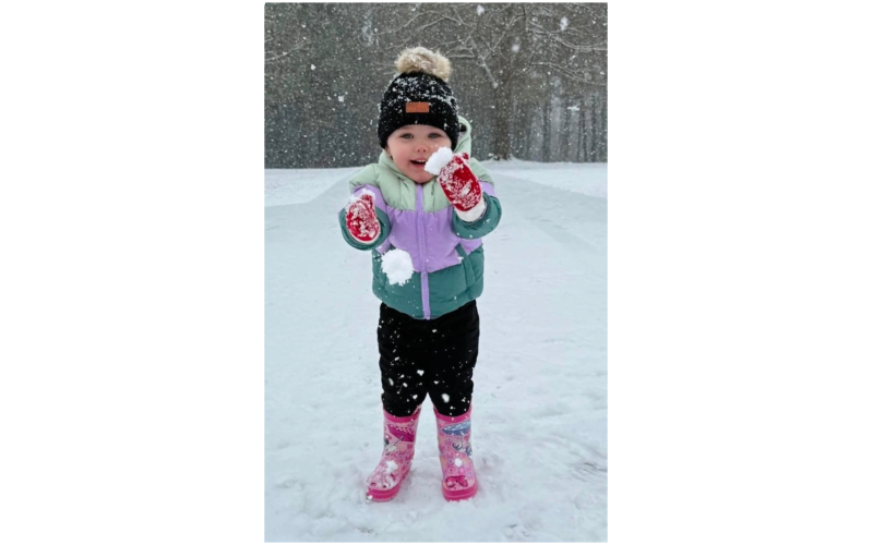 Oakland Middleton’s first snow. (Photo submitted by Shelia Bryant)