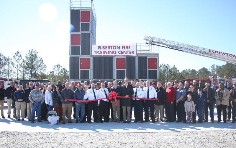State and local dignitaries alongside local fire and emergency personnel officially opened the city's new fire training center.