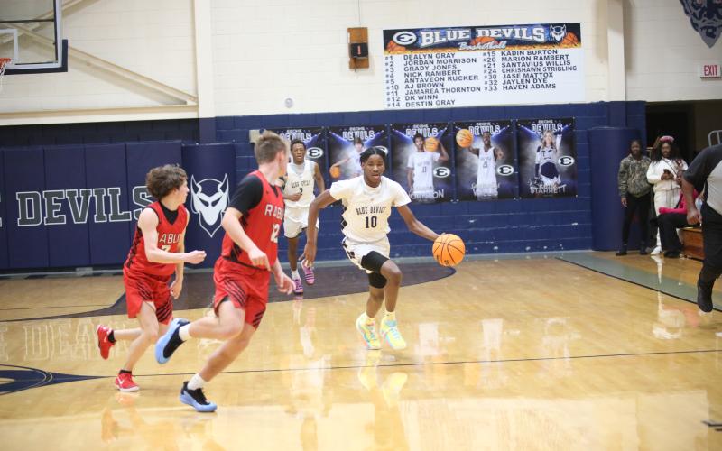 A.J. Brown of the Blue Devils basketball team was named all-region for Region 8A Division 1. (File photo by Wells)