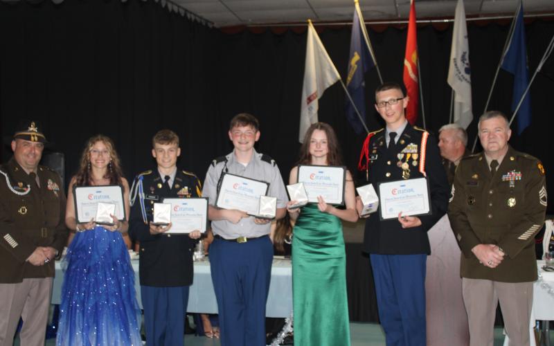 Many JROTC students received awards at the annual mililtary ball held  March 15 at the Elberton Elks Lodge. (Photo by Kennedy Ray)