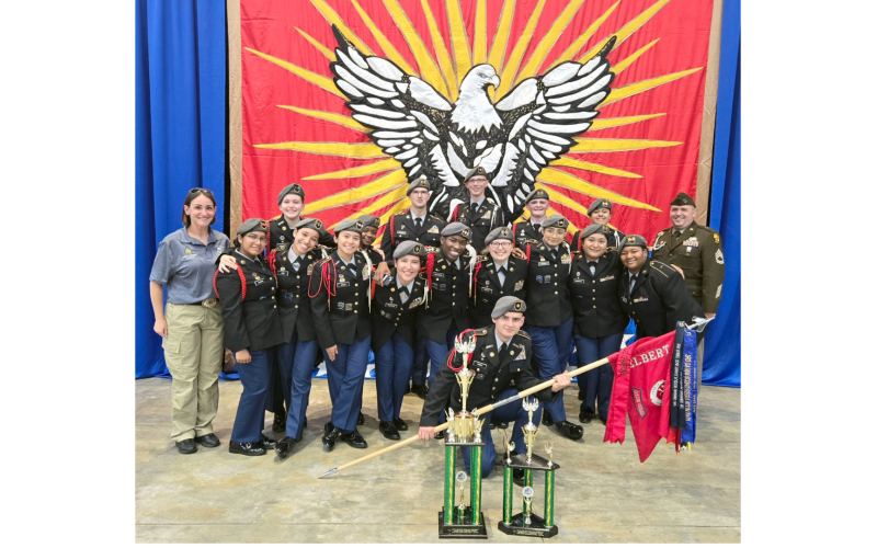 The Elbert County JROTC drill team