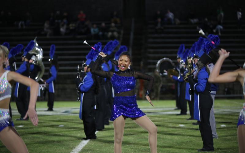 The 2025 Blue Devil Marching Band are set to perform their show titled ‘The Storm’ under the direction of first-year band director Corey Hopson. (File photo by Mark Wells)