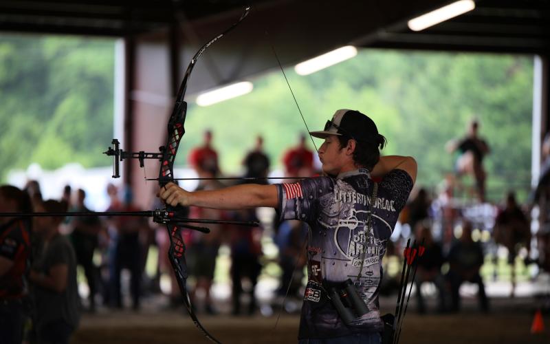 Elbert County native and expert archer Aaron Catterton-Murdock has won multiple competitive archery championships at the state and national level. (Photo courtesy of Elizabeth Catterton)
