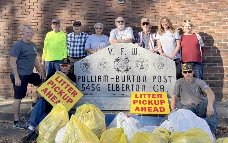 The Pulliam-Burton VFW and Auxiliary Post cleaned up over 200 pounds of trash on Country Club Road.