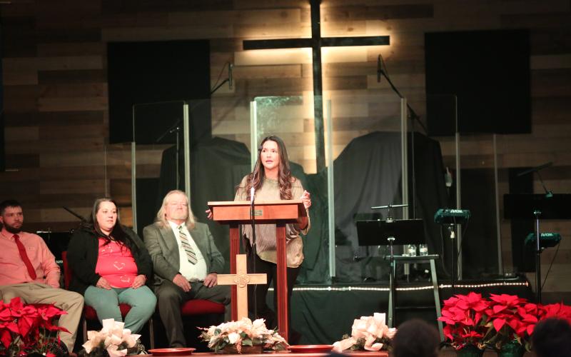 Ashley Hickman was the guest speaker during the commencement ceremony and gave her testimony about her journey with the drug court program. (Photo by Mark Wells)