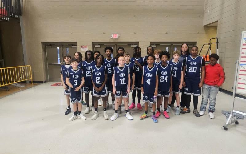 The Elbert County middle school 7th grade boys basketball team finished the regular season an undefeated 12-0. (Photo courtesy of Myia Dye)