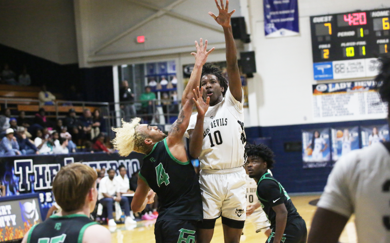 A.J. Brown puts up a contested inside shot. (File photo by Bo Underwood)