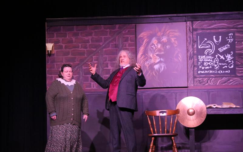 Bob Larson plays "Uncle Andrew" in the Elbert Theatre's production of "The Magician's Nephew." The show is scheduled to debut this weekend. (Photo by Mark Wells)