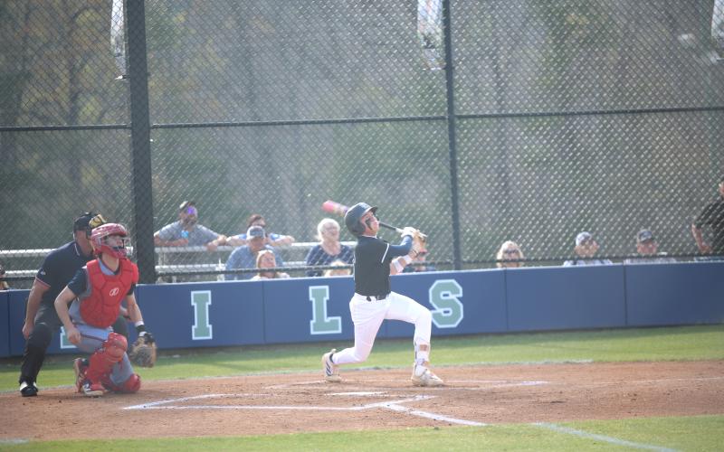 Sam Amabile hits a home run. (Photo by Bo Underwood)
