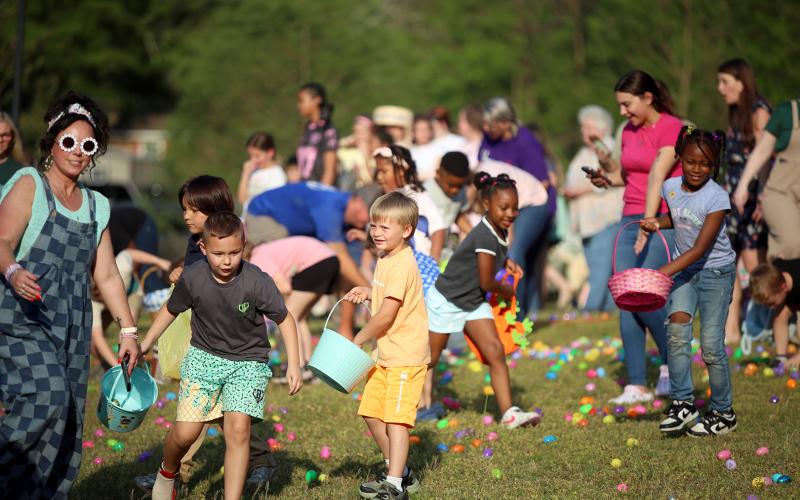A host of children and adults gathered in Sutton Park April 2 for the City of Elberton’s Eggstravaganza egg hunt. Main Street Elberton’s Crystal Beebe said over 9,000 eggs were hidden for the hunt