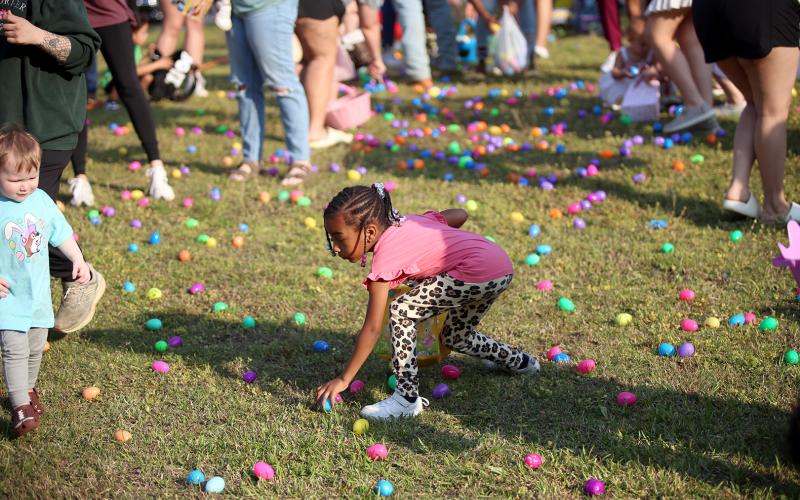 A host of children and adults gathered in Sutton Park April 2 for the City of Elberton’s Eggstravaganza egg hunt. Main Street Elberton’s Crystal Beebe said over 9,000 eggs were hidden for the hunt