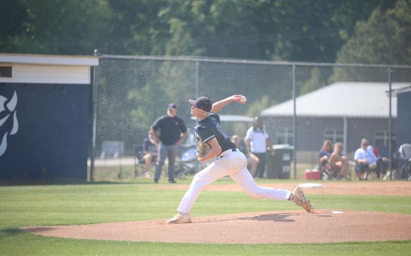 Brody Baker struck out nine batters while only allowing one hit in his first career playoff start. (Photo by Bo Underwood)