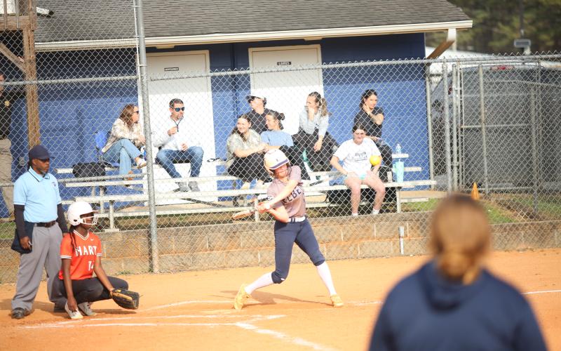Kamryn Webb squares up for a home run. (Photo by Bo Underwood)