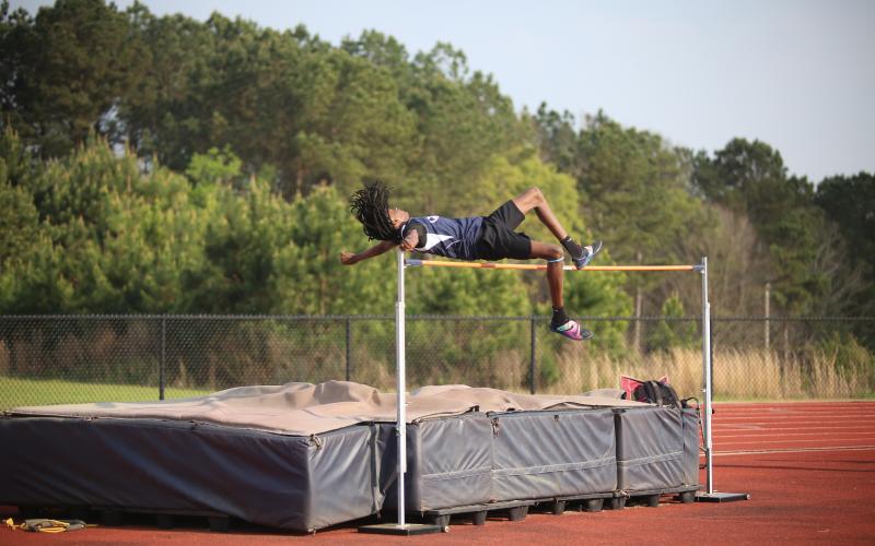Jaylin Morrison finished fourth place in the boys’ high jump. (File photo by Bo Underwood)