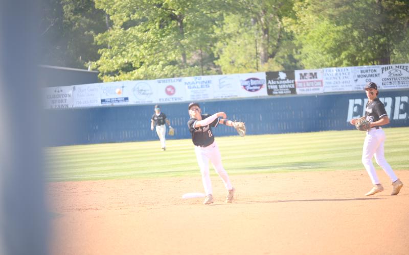 Brayden Ingram throws the ball from shortstop. (Photo by Bo Underwood)