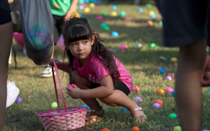 A host of children and adults gathered in Sutton Park April 2 for the City of Elberton’s Eggstravaganza egg hunt. Main Street Elberton’s Crystal Beebe said over 9,000 eggs were hidden for the hunt