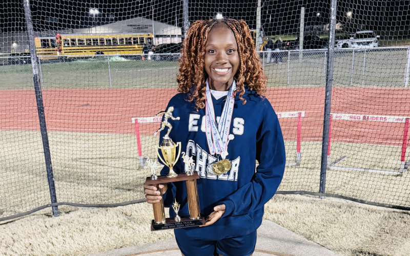 Elbert County’s DaNyia Little was the High Point Award recepient at the NEGIAA region championships March 24. (Photo courtesy of Tyson Cade)