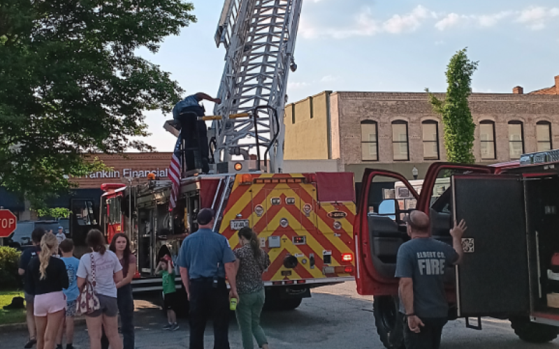 The City of Elberton held its first Touch-a-Truck event April 23 on the downtown square. The event featured a square-full of various working vehicles from school buses to well-drilling rigs. (Photos by Beth Yeary)