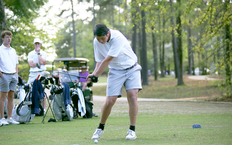 Junior Nolan Henderson shot the lowest score for Elbert County at area championships. (Photo by Bo Underwood)