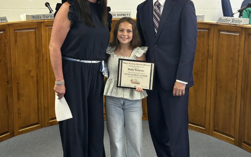 The winners of the 2025-26 Young Georgia Authors competition each grade level were: Kenleigh McAvoy (K), David Fulghum (1st), Tucker Clark (2nd), Primrose Evans (3rd), Natalie Curlee (4th), Rebecca Moon (5th), Debra Chappell (6th), Della Watkins (7th), Macie Lovinggood (8th), Elizabeth Dutton (9th), Makayla McKnight (10th), James Anthony Carter (11th), Hayden Ivester (12th). (Photos courtesy of Kim Fuller)