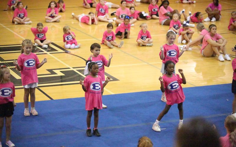 Scenes from the parent performance on the final day of the Elbert County youth cheerleading camp June 24. (Photos by Bo Undewood)