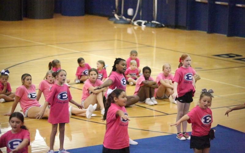 Scenes from the parent performance on the final day of the Elbert County youth cheerleading camp June 24. (Photos by Bo Undewood)