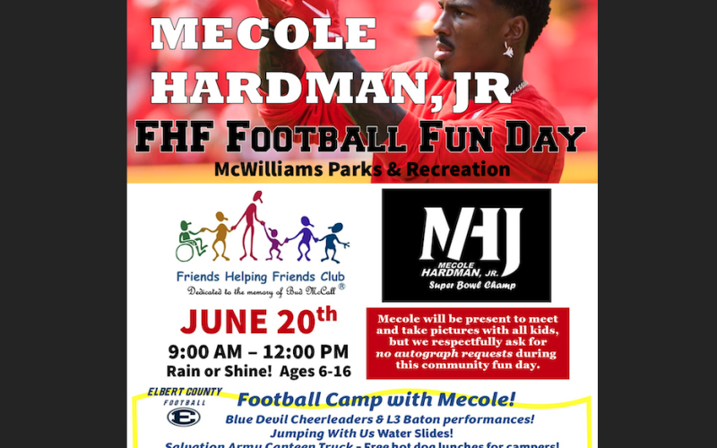 Mecole Hardman Jr. and Friends Helping Friends' Football Fun Day is scheduled for June 20.