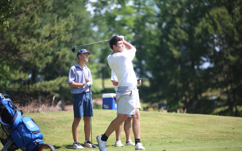 Nolan Henderson has been an All-State selection both of his years playing competitive golf. (Photo by Bo Underwood)