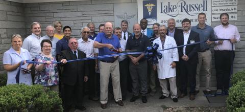 Elbert Memorial Hospital CEO Kerry Trapnell, on the right, at the recent ribbon cutting for the new Adams Medical Office Building. Shown at the ribbon cutting are (L-R) Jannie Wade (Clyde Adams’ niece), Dr. Mark Daniel, Mary Moon (Clyde Adams’ niece), Dr. David Mize, Patsy Whaley, Executive Director of Office of Rural Health, State of Georgia and Stabilization Grant Coordinator, Dr. Jonathan Poon, Rev. Thomas Moon (Clyde Adams’ nephew), Dr. Glenn Poon, Tom Steele, Dr. Louis Fernandez, Sid Adams, Dr. Dan McA