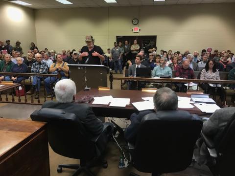 File photo from a court-ordered landfill hearing in March 2019.