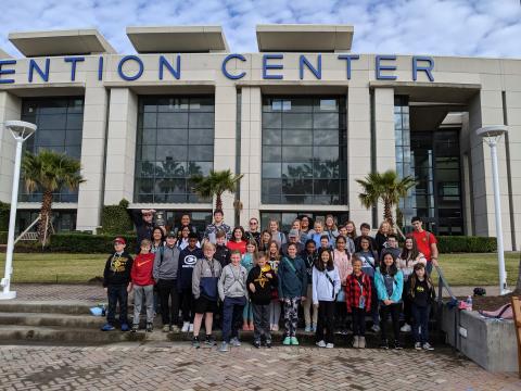 ECMS BETA Club students outside of the Savannah Convention Center in December at the State BETA Convention.