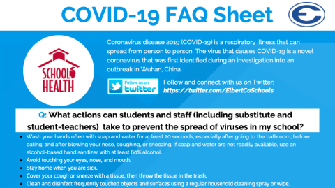 COVID-19 fact sheet from Elbert County Schools 