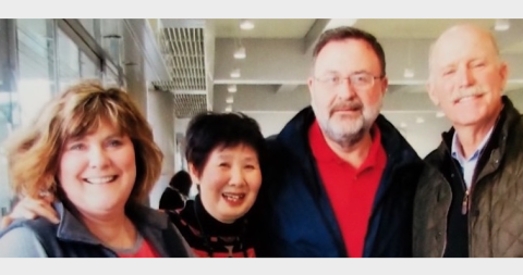 A final farewell for Elberton visitors (L-R) Cindy Churney, Etsuko Himeno, Lamar Scott and Tom Evans.