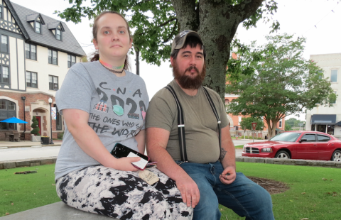 Bobbie and Andrew Carroll live in a household in which four adults tested positive for COVID-19 ... and doctors told the couple that five minors in the house (ages 16, 14, 10, 5 and 6 months) most likely had COVID-19. After getting past a quarantine that lasted for about 20 days, everyone in the household has recovered and they are now back at work. (Photo by Jones). 