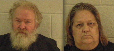 Larry Richard Myers and Connie Lou Myers (Photos from the Elbert County Sheriff's Office jail records)