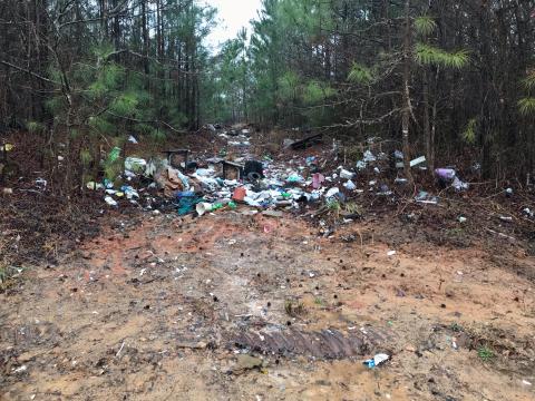 One of two particularly bad places for illegal dumping and trash disposal in Elbert County, according to Elbert County Community Development and Code Enforcement Manager Allen Hulme, is on Campbell Street Extension, shown here from a photo taken Saturday. The other location is on Mineral Springs Road in areas located all the way from Lexington Highway to Athens Highway. (Photo by Jones)